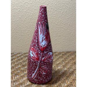 Florentine Original Handmade In Italy Bud Vase Red Speckled Original Sticker